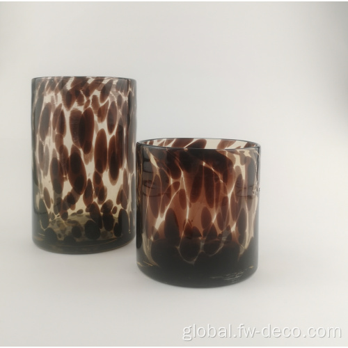 Leopard Patterns Glass Vase leopard patterns embellishments jardiniere glass vase Supplier